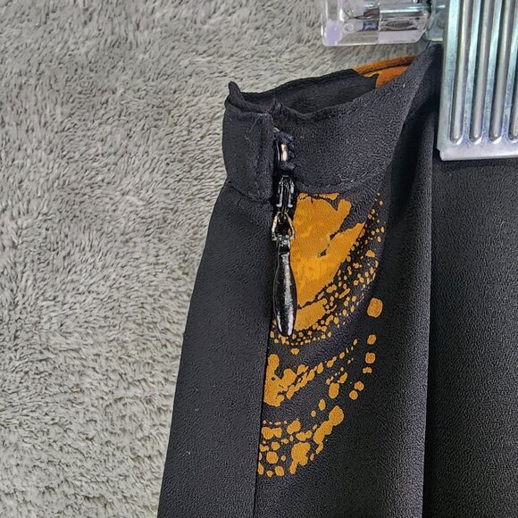 Womens Chaus Black & Gold Floral Midi Skirt Polyester Size 16 - Picture 4 of 9